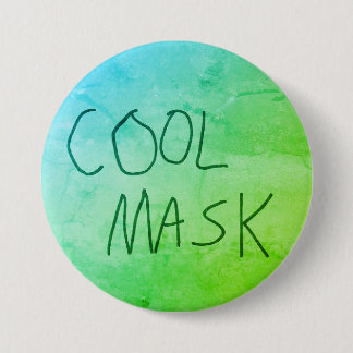 Cool Mask Original Handschrift Groen en Blauw Ronde Button 7,6 Cm