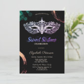 Cool Masquerade Sweet 16 Uitnodiging (Staand voorkant)