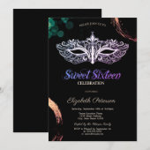Cool Masquerade Sweet 16 Uitnodiging (Voorkant / Achterkant)