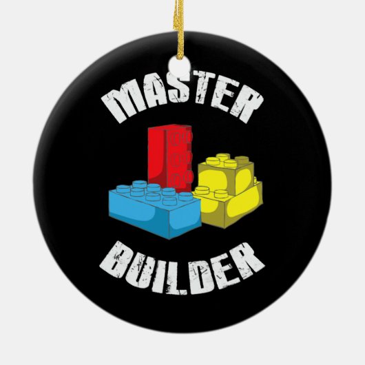 Cool Master Builder Funny Building Blocks Gift Keramisch Ornament (Achterkant)