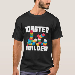 Cool Master Builder Funny Building Blocks Gift Man T-shirt