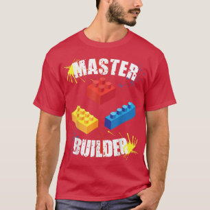 Cool Master Builder Funny Building Blocks Mannen W T-shirt