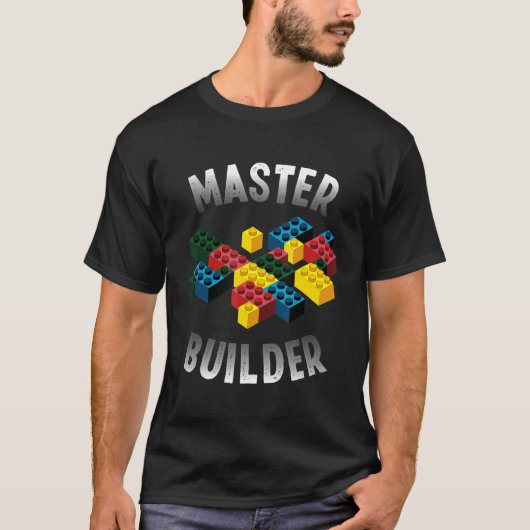 Cool Master Builder Funny Building Blocks T-shirt (Voorkant)