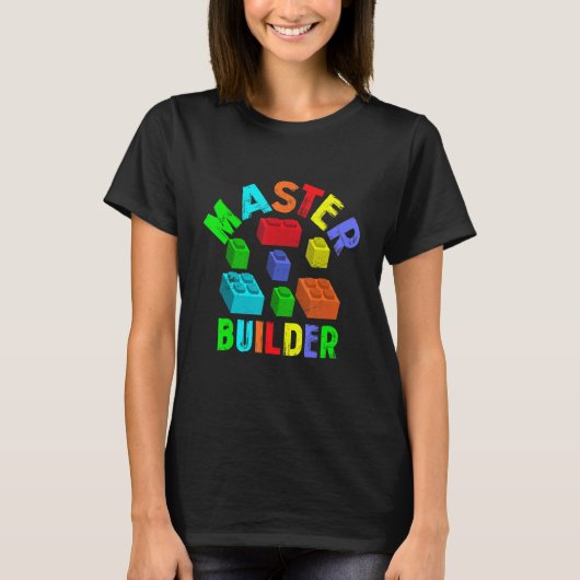 Cool Master Builder Grappige bouwstenen grappig Ik T-shirt (Voorkant)