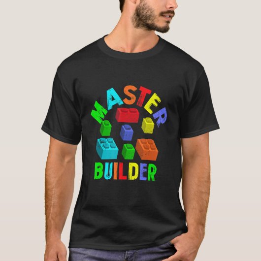 Cool Master Builder Grappige bouwstenen grappig Ik T-shirt (Voorkant)