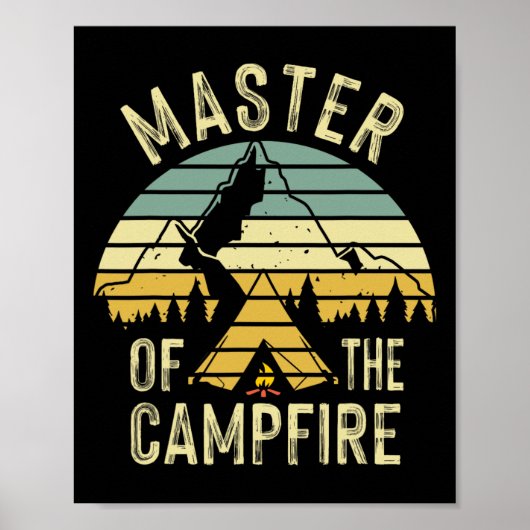 Cool Master Campfire Funny Camping Gift voor kinde Poster (Voorkant)