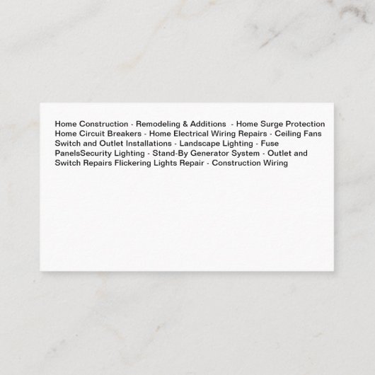 Cool Master Elektricien Visitekaartjes (Achterkant)