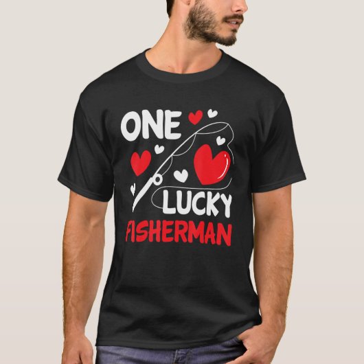 Cool Matching Outfit Couple Fishing, One Lucky Fis T-shirt (Voorkant)