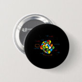 Cool Math Rubik Rubix Rubics Speler Kubus Wiskunde Ronde Button 5,7 Cm (Voorkant /achterkant)