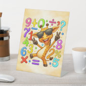 Cool Maths Giraffe Numbers Desk Art for Kids Reclamebord Met Voetstuk (Insitu)