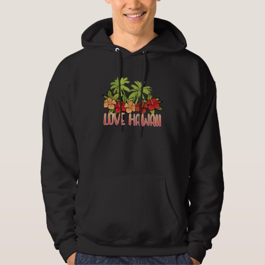 Cool Maui Sunset Hawaiian Hibiscus Flowers Honolul Hoodie (Voorkant)