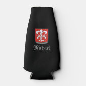Cool Medieval Black en Red Knight Shield Flesjeskoeler (Voorkant)