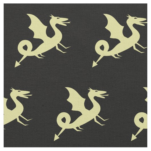 Cool Medieval Dragon Pattern Stof (Close Up)