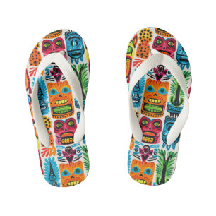 Cool meisje betegeld tiki strandpatroon Kind Kinder Teenslippers