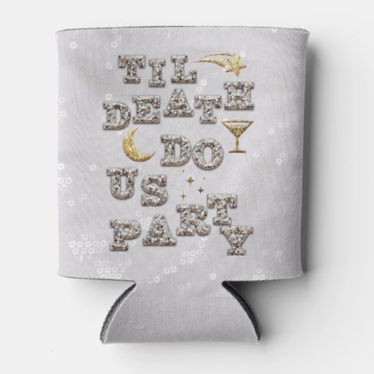 Cool Meisje Glam Glitter Metallic Disco Bacheloret Blikjeskoeler (Voorkant)