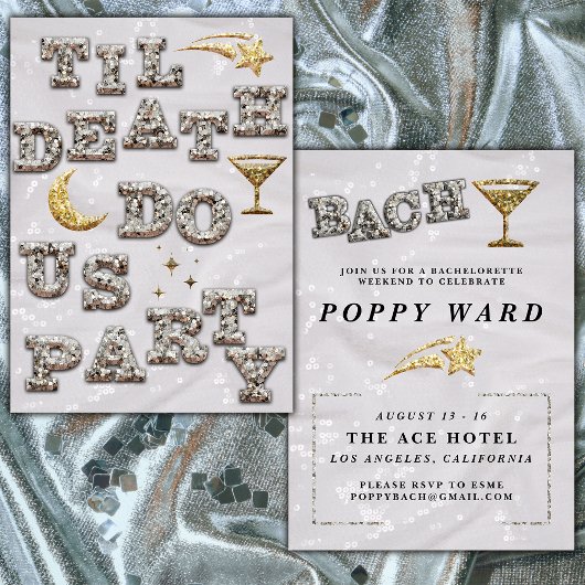 Cool Meisje Glam Glitter Metallic Disco Bacheloret Kaart