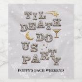 Cool Meisje Glam Glitter Metallic Disco Bacheloret Wijn Etiket (Enkel label)