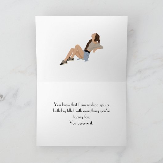 COOL MEISJE VERJAARDAG KAART (Binnen)