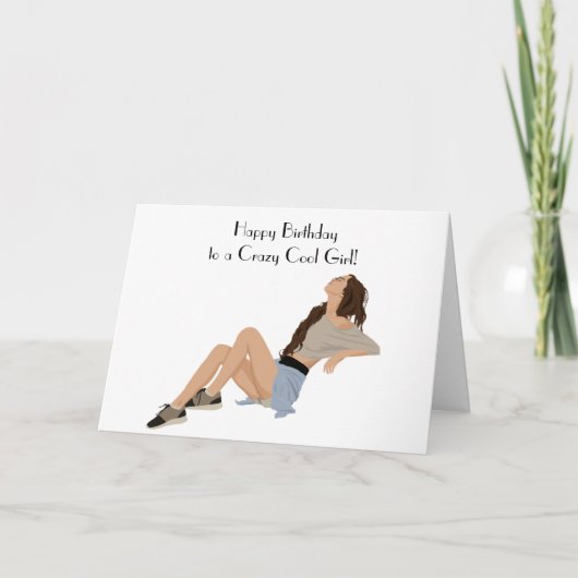 COOL MEISJE VERJAARDAG KAART (Voorkant)