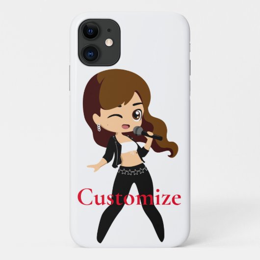 Cool Meisje Zingt Karaoke Thunder_Cove Case-Mate iPhone Case (Achterkant)