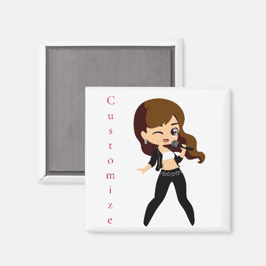 Cool Meisje Zingt Karaoke Thunder_Cove Magneet (Voorkant / Achterkant)