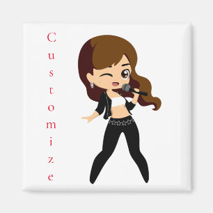 Cool Meisje Zingt Karaoke Thunder_Cove Magneet