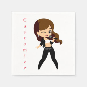 Cool Meisje Zingt Karaoke Thunder_Cove Servet