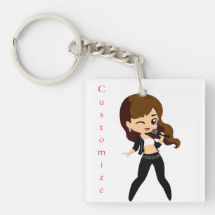 Cool Meisje Zingt Karaoke Thunder_Cove Sleutelhanger