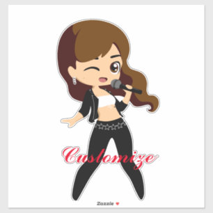 Cool Meisje Zingt Karaoke Thunder_Cove Sticker