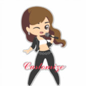 Cool Meisje Zingt Karaoke Thunder_Cove Sticker (Voorkant)