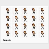 Cool Meisje Zingt Karaoke Thunder_Cove Vierkante Sticker (Vel)
