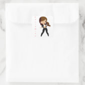 Cool Meisje Zingt Karaoke Thunder_Cove Vierkante Sticker (Tas)