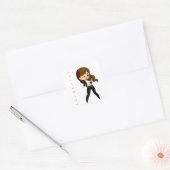 Cool Meisje Zingt Karaoke Thunder_Cove Vierkante Sticker (Envelop)