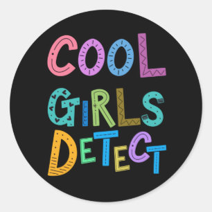 Cool Meisjes Detecteren Metaaldetector Vrouwen Mei Ronde Sticker