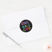 Cool Meisjes Kamperen Meisjes Vrouwen Ronde Sticker (Envelop)