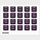 Cool meisjes rijden scooters scooter vierkante sticker (Vel)