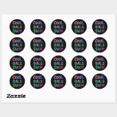 Cool Meisjes Zwemmen Zwemmer Vrouwen Kinder Ronde Sticker (Vel)