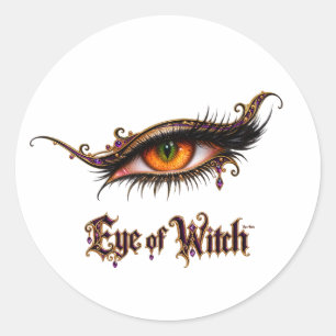 Cool Meisjesachtige Hekenoog Halloween Gotische Ch Ronde Sticker