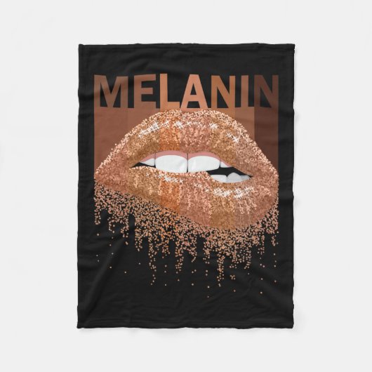 Cool Melanin Queen Lips Black Queen Fleece Deken (Voorkant)
