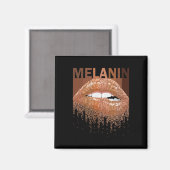 Cool Melanin Queen Lips Black Queen Magneet (Voorkant / Achterkant)