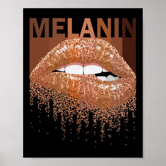 Cool Melanin Queen Lips Black Queen Poster (Voorkant)