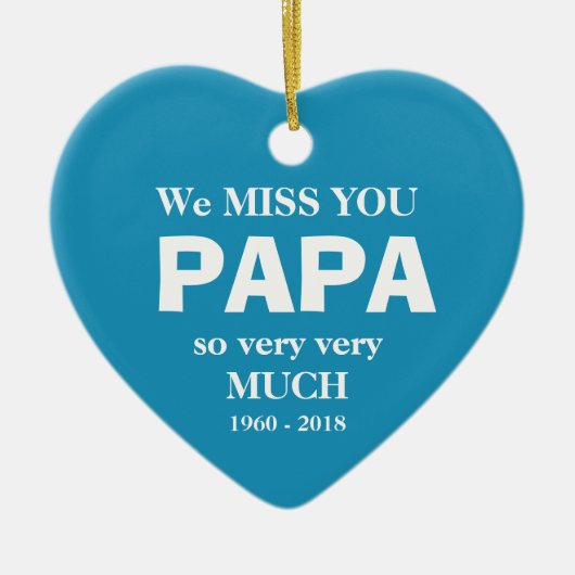 Cool Memorial Personalized PAPA Holiday Ornament (Voorkant)