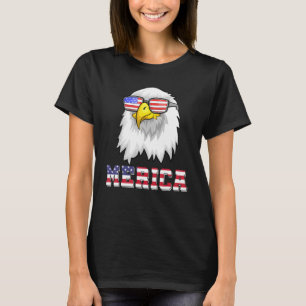 Cool Merica Us Vlag Zonnebril Patriot American Ba T-shirt