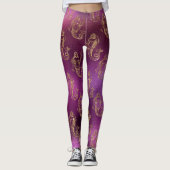 cool mermaid glitter blauw groen roze patroon leggings (Voorkant)