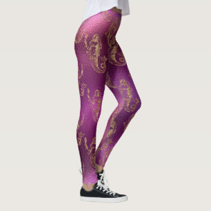 cool mermaid glitter blauw groen roze patroon leggings