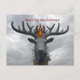 Cool Merry Chicken Christmas Briefkaart! Feestdagenkaart