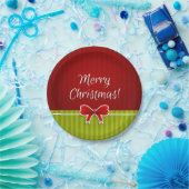 Cool Merry Christmas Design rood groen patroon Papieren Bordje (Feest)