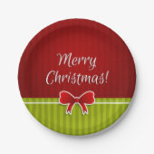 Cool Merry Christmas Design rood groen patroon Papieren Bordje (Voorkant)
