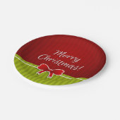 Cool Merry Christmas Design rood groen patroon Papieren Bordje (Gekanteld)