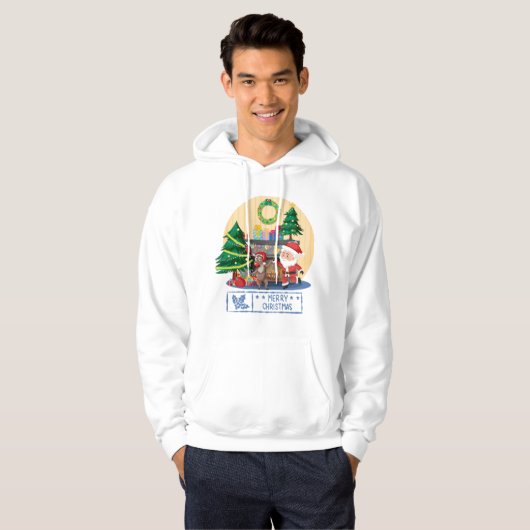 Cool Merry Christmas -Happy New Year Hoodie (Voorkant volledig)